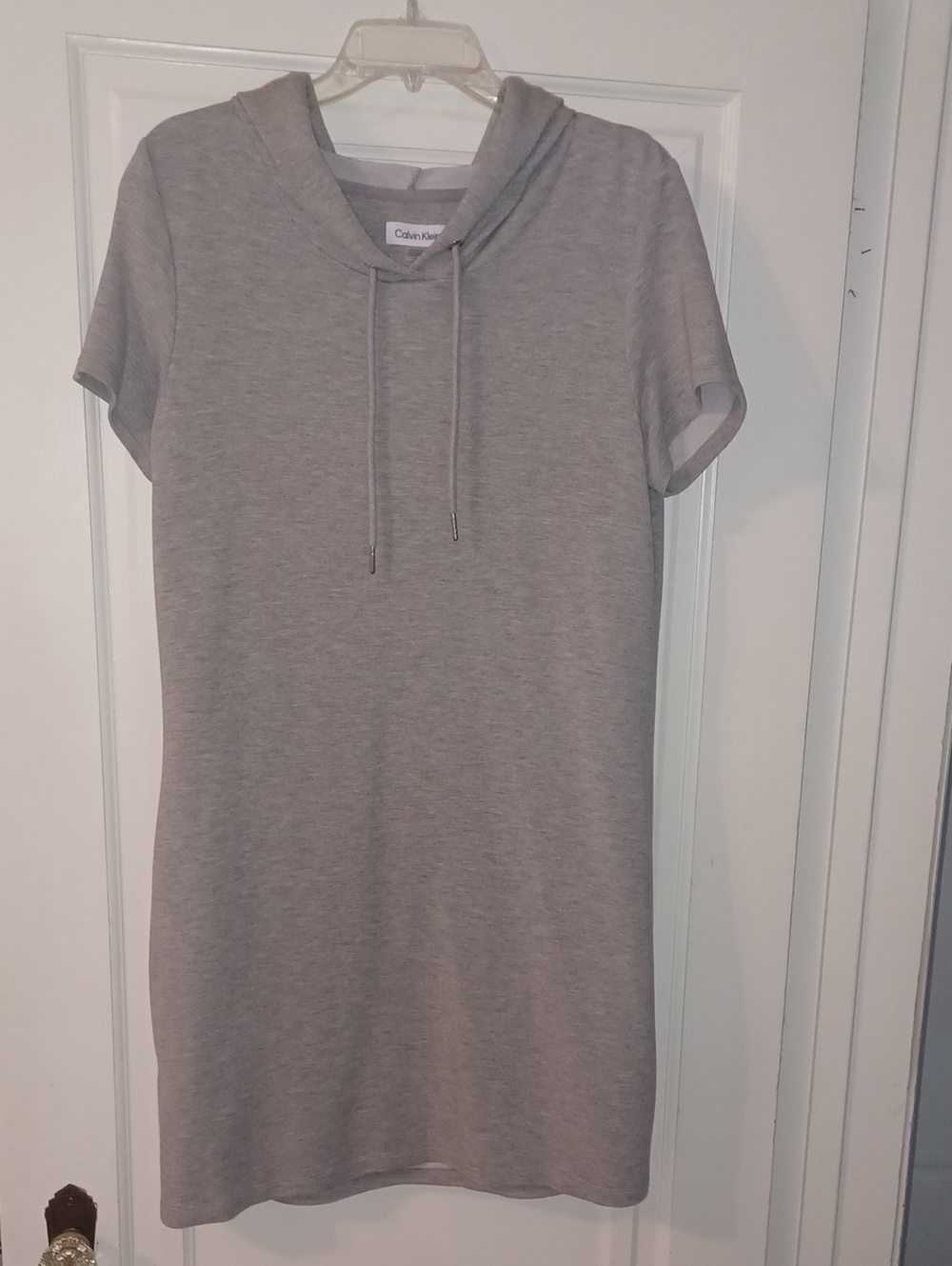 Calvin Klein Gray Hooded Short-Sleeve Dress